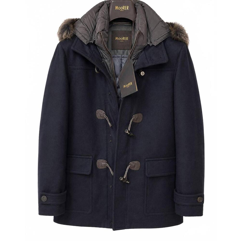 NEW MOORER unisex - wool down filled coat in navy blue